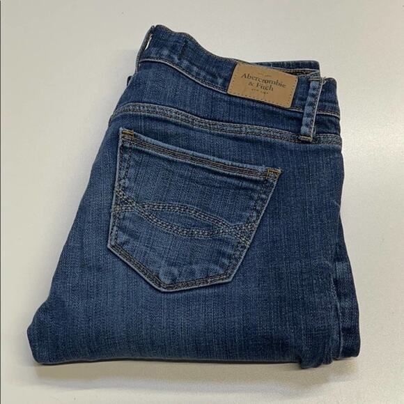 ABERCROMBIE & FITCH Women's 0 / 25 Short Perfect Stretch Blue Jeans - Picture 3 of 4